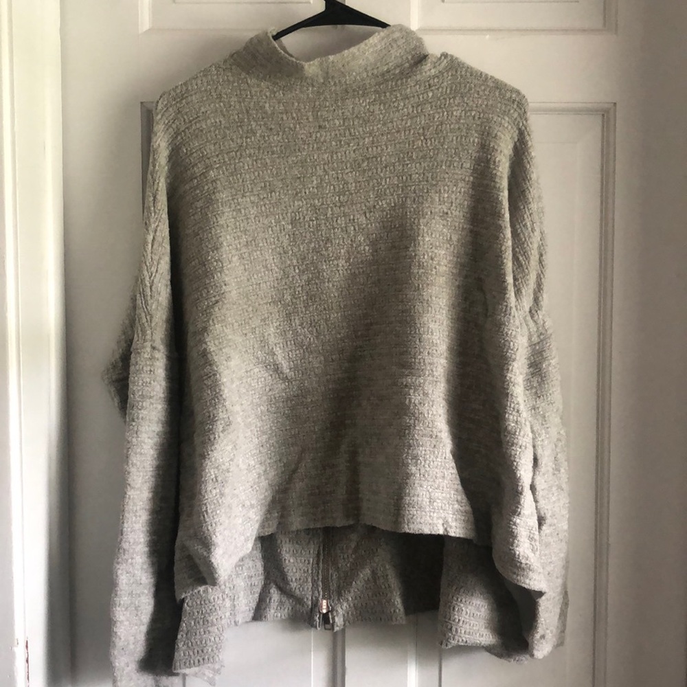 Free People Mock Neck Zipper-Back Sweater